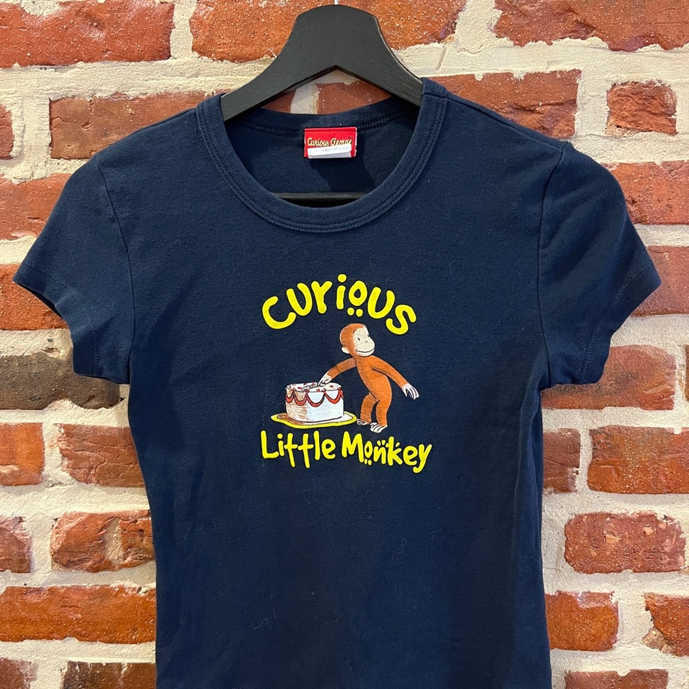 Black Curious George Women's Tee
